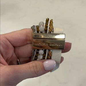 Victoria Emerson Gold and Cream Bracelet